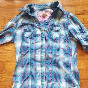Arizona Jean Co. Blue & Pink plaid shirt ❤❤❤❤❤